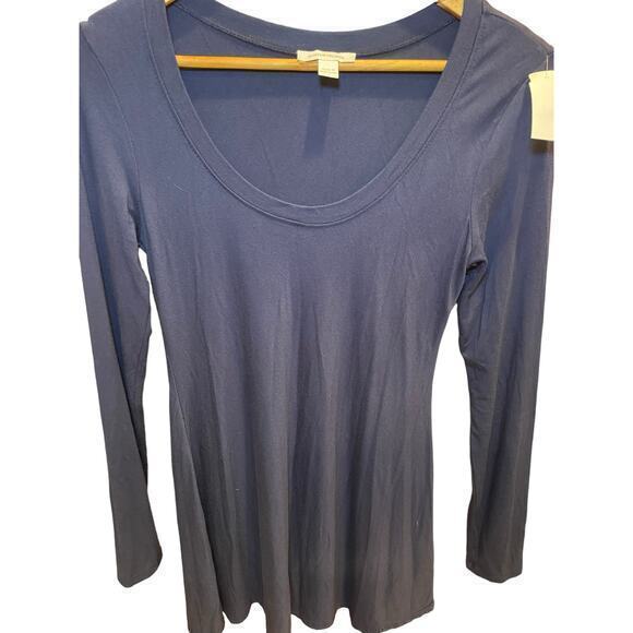Boston Proper Navy Blue Basic Longsleeve Stretchy T-Shirt Top Women Small‎ - Picture 7 of 9